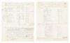 Two manuscript documents, stating the contributions of the various states to the war effort and the number of troops supplied by each