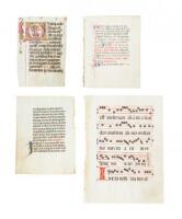 Four Medieval Manuscript Leaves on Vellum