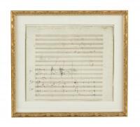 Autograph Letter, signed, and a sheet of manuscript musical notations