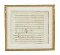 Autograph Letter, signed, and a sheet of manuscript musical notations