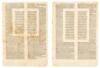 Eight original printed leaves from the Institutiones of Justinian I, with the Glossa ordinaria of Accursius