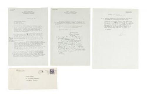Small group of original signed letters from Albert Einstein to author Max Fishler, an important correspondence about Immanuel Kant and Relativity