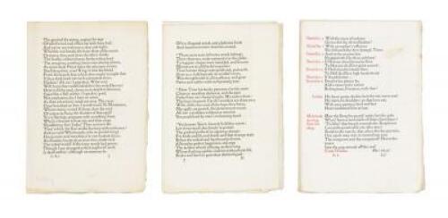 Proof pages from the Kelmscott Press edition of The Poetical Works of Percy Bysshe Shelley