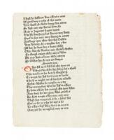 Original Leaf from Caxton's Chaucer, being a fragment of The Clerk's Tale