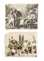 Two original press photographs of Albert Einstein and his wife Elsa relaxing at the El Mirador resort in Palm Springs