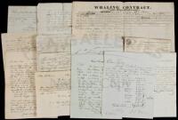 Thirteen letters and documents relating to voyages and affairs aboard the whaling ship Richmond prior to her final voyage of 1846-1849