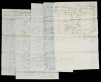 Seven manuscript accounting statements for the whaling ship Richmond and her captain Philander Winters