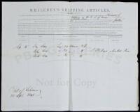 Recruitment form for seamen at the port of Lahaina, Sandwich Islands, aboard the whaling ship Richmond, partially printed in Hawaiian and English, filled out in ink