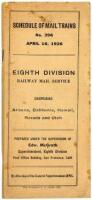 Schedule of Mail Trains No. 396, April 16, 1926. Eighth Division, Railway Mail Service comprising Arizona, California, Hawaii, Nevada and Utah