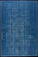 Large blueprint map of the Business District of Fresno, California