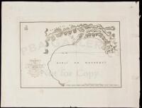 Plano de la Bahia de Monterey, situado en la California septentrional en la latitud Norte 36°38 y longitud Ocidental de meridiano de Cadiz 115°29