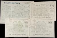 Four real estate maps of the Edgewood Park subdivision of Redwood City, California