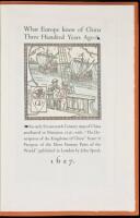 What Europe knew of China Three Hundred Years Ago. An early Seventeenth Century map of China attributed to Mercator, 1636; with "The Description of the Kingdom of China" from "A Prospect of the Most Famous Parts of the World" published in London by John S