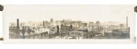 Two panoramic photographs, showing San Francisco before and after the earthquake and fire of April 18, 1906