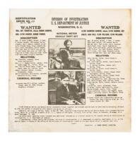 Wanted poster for Clyde Barrow and Bonnie Parker, for violating the National Motor Vehicle Theft Act
