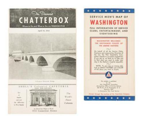 Service Men&rsquo;s Map of Washington / Full Information on Service Clubs, entertainment and Sightseeing...