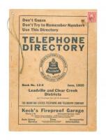 Telephone Directory... Leadville and Clear Creek Districts... The Mountain States Telephone and Telegraph Company