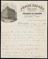 Autograph Letter Signed by George W. Childs, relating to Charles Dickens' final appearance in America