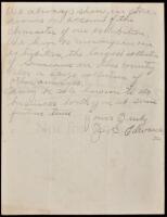 Autograph Letter, signed on pictorial stationery of Edwards' Zoo, regarding animals for movies, including at a later date Tarzan of the Apes