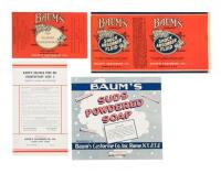 Four product labels from Baum's Castorine Co.