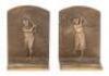 Pair of bronze bookends in the likeness of Bobby Jones and Glenna Collett