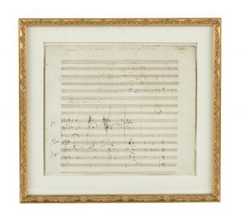Autograph Letter, signed, and a sheet of manuscript musical notations