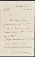 Autograph Letter, signed, regarding L'Institut Egyptien