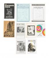 Ten anthologies, periodicals, etc. featuring the work of Charles Bukowski, one signed by Bukowski