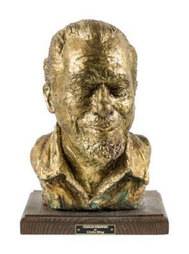 Bust of Charles Bukowski by Linda King