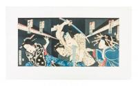 Color woodblock triptych of Japanese Actors