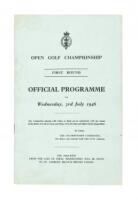 Open Golf Championship, First Round Official Programme for Wednesday, 3rd July 1946