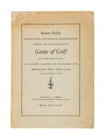 Some Facts, Reflections, and Personal Reminiscences Connected with the Introduction of the Game of Golf into the United States, more especially as associated with the formation of the Shinnecock Hills Golf Club (Incorporated September 22, 1891)