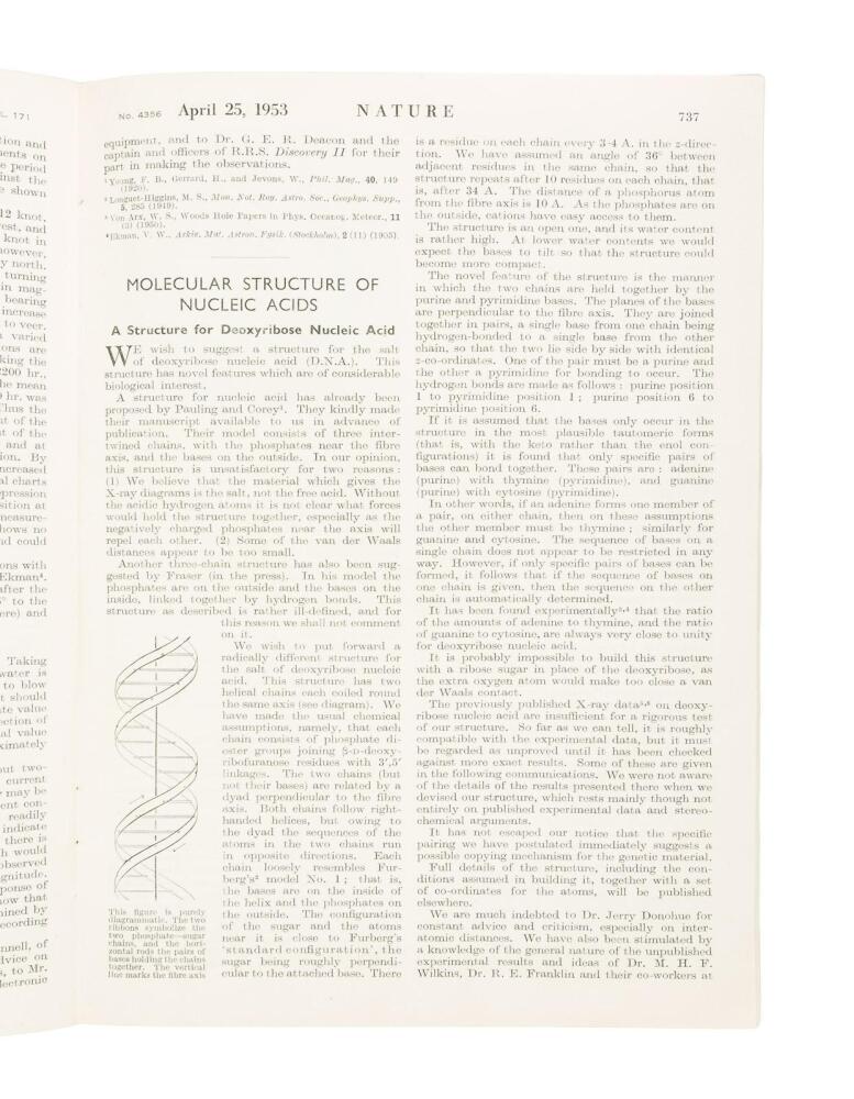 Dna Nature Paper.pdf Seven early and seminal papers on DNA, in five issues of Nature from ...