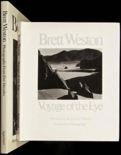Two photography books by Brett Weston, each inscribed