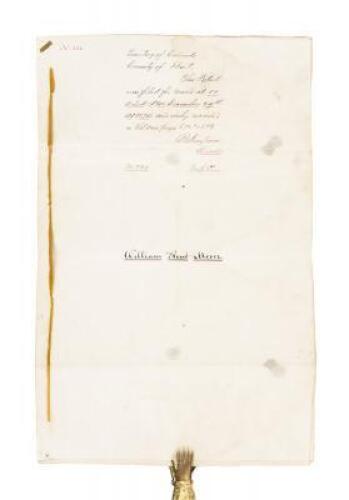 Manuscript patent deed for a plot of land granted to William Bent Moore, a half-breed, by treaty between various tribes and the U.S. government