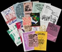 Sixteen flyers, handbills, and other ephemeral items relating to the 1960s and '70s counterculture