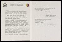 Typed Letter, signed, on Department of the Army letterhead, expressing concern over the anti-war "discontent"