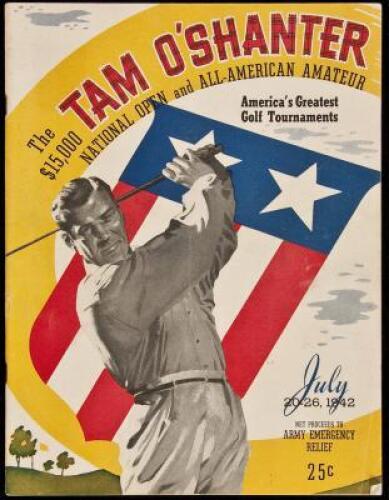 The $15,000 Tam O'Shanter National Open and All-American Amateur - 1942 program, along with the pairings and starting times booklet