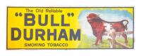 Canvas advertising banner for Bull Durham Tobacco