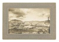 Silver photograph of mining works and slag heaps in Globe, Arizona