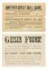 2 broadsides, 1895 amateur Baseball game of "Green Stockings Irish Ball Tossers&rdquo; (and a fearless Umpire) in Kalamazaoo County, Michigan