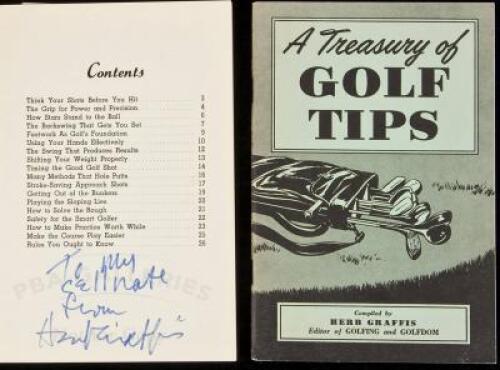 A Treasury of Golf Tips - two copies including one signed by Graffis
