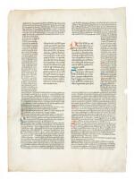 Incunable leaf on vellum from an unidentified work