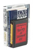 Five signed titles by Lawrence Ferlinghetti, with signed ephemera