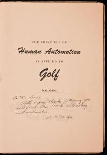 The Principles of Human Automotion as applied to Golf