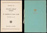 Two items from the Golden Jubilee of the Saint Andrew's Golf Club