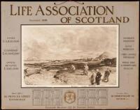 1910 Calendar for Life Association of Scotland with golfing print by Michael Brown