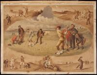 Chromolithograph golf print by George Pipeshank