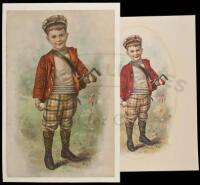 Two versions of "Golf Boy" chromolithograph