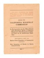 Before the California Highway Commission in re location of Skyline Boulevard, San Francisco to Santa Cruz: Supplemental brief. San Lorenzo Valley route from intersection Fatjo road with Saratoga, California Redwood Park State Road...